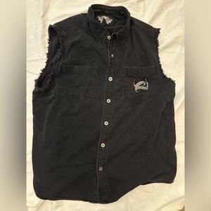 Harley-Davidson graphic denim vest